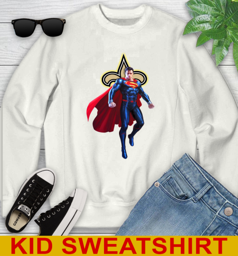 NFL Superman DC Sports Football New Orleans Saints Youth Sweatshirt