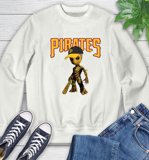 MLB Pittsburgh Pirates Groot Guardians Of The Galaxy Baseball Sweatshirt