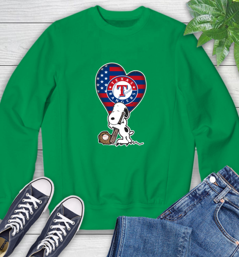 Texas Rangers MLB Baseball The Peanuts Movie Adorable Snoopy Sweatshirt 6