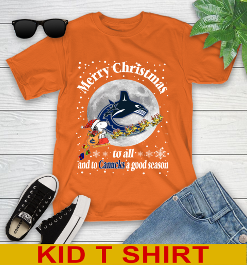 Vancouver Canucks Merry Christmas To All And To Canucks A Good Season NHL Hockey Sports Youth T-Shirt 8