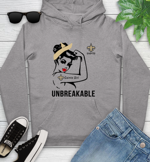 NFL New Orleans Saints Girl Unbreakable Football Sports Youth Hoodie 4
