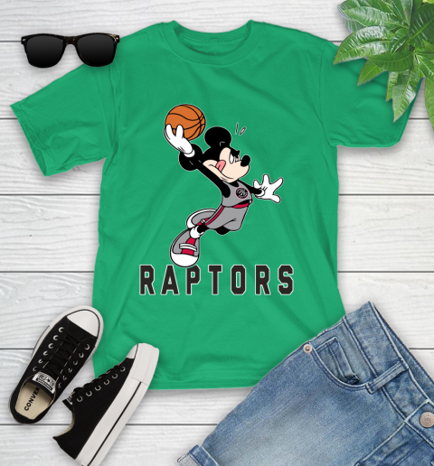 NBA Basketball Toronto Raptors Cheerful Mickey Mouse Shirt Youth T-Shirt 6