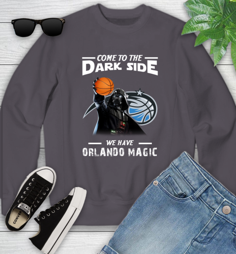 NBA Come To The Dark Side We Have Orlando Magic Star Wars Darth Vader Basketball Youth Sweatshirt 5