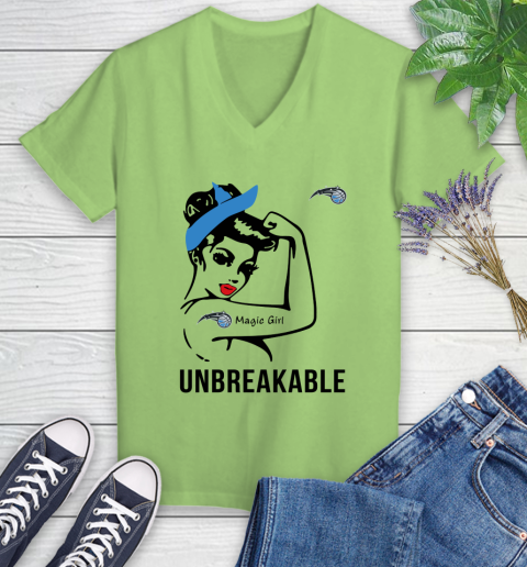 NBA Orlando Magic Girl Unbreakable Basketball Sports Women's V-Neck T-Shirt 6