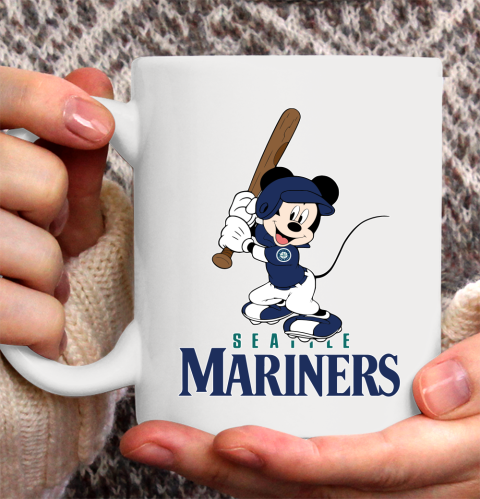 MLB Baseball Seattle Mariners Cheerful Mickey Mouse Shirt Ceramic Mug 15oz 2