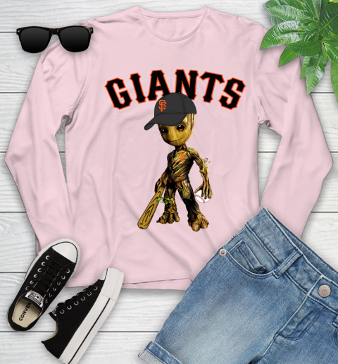MLB San Francisco Giants Groot Guardians Of The Galaxy Baseball Youth Long Sleeve 10