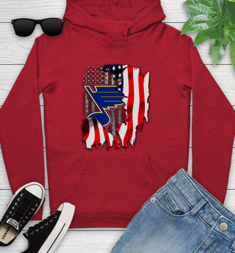 St.Louis Blues NHL Hockey American Flag Youth Hoodie 12