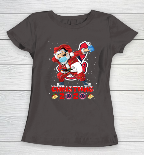 Cleveland Indians Funny Santa Claus Dabbing Christmas 2020 MLB Women's T-Shirt 7