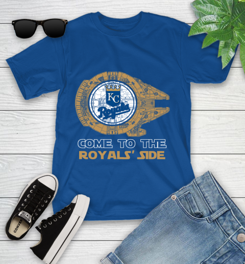 MLB Come To The Kansas City Royals Side Star Wars Baseball Sports Youth T-Shirt 12
