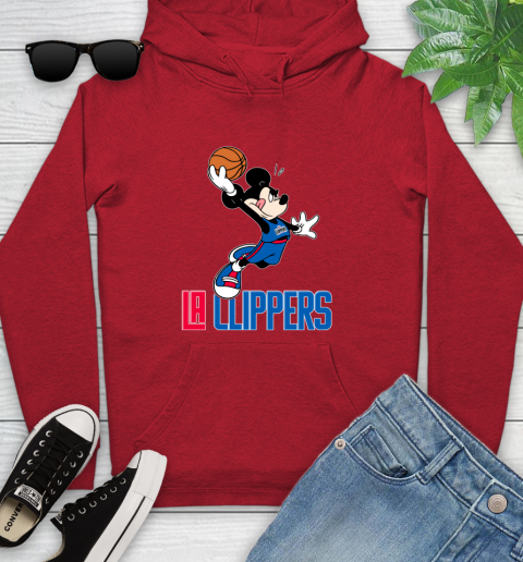 NBA Basketball LA Clippers Cheerful Mickey Mouse Shirt Youth Hoodie 10