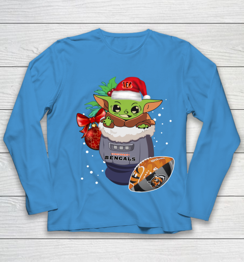 Cincinnati Bengals Christmas Baby Yoda Star Wars Funny Happy NFL Youth Long Sleeve 7