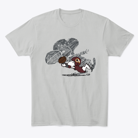 kk6y washington redskins snoopy plays the football game classic t shirt 2 front ash