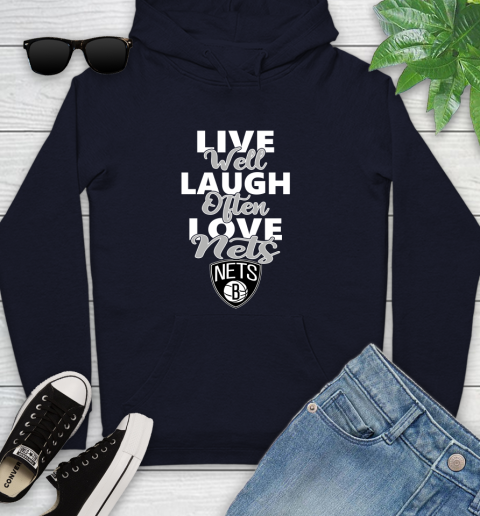 NBA Basketball Brooklyn Nets Live Well Laugh Often Love Shirt Youth Hoodie 3