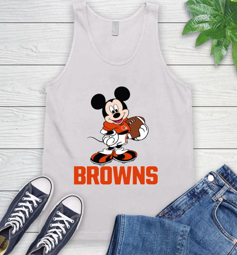 NFL Football Cleveland Browns Cheerful Mickey Mouse Shirt Tank Top 2