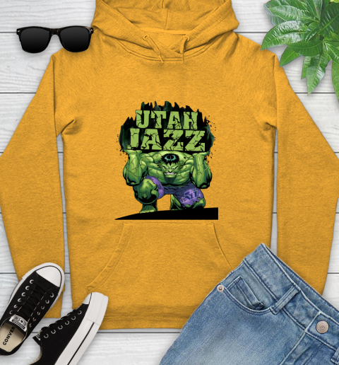 Utah Jazz NBA Basketball Incredible Hulk Marvel Avengers Sports Youth Hoodie 3