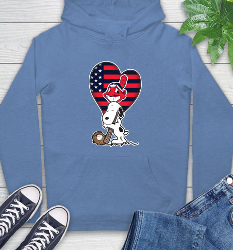 Cleveland Indians MLB Baseball The Peanuts Movie Adorable Snoopy Hoodie 11