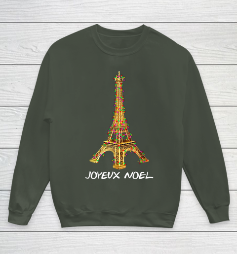 Joyeux Noel French Merry Christmas Eiffel Tower Youth Sweatshirt 8