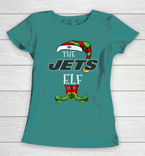 New York Jets Christmas ELF Funny NFL Women's T-Shirt 10