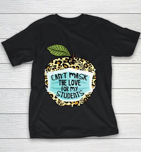 Can't Mask My Love Of Teaching Leopard Plaid Teacher Gift Youth T-Shirt
