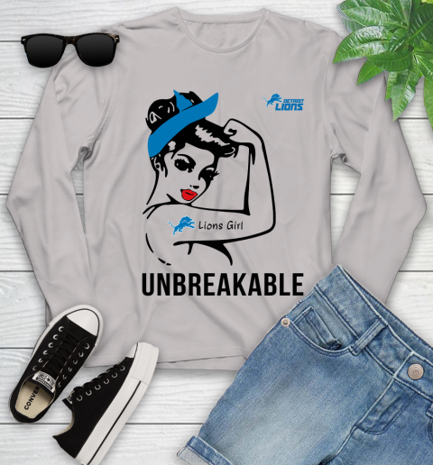 NFL Detroit Lions Girl Unbreakable Football Sports Youth Long Sleeve 9