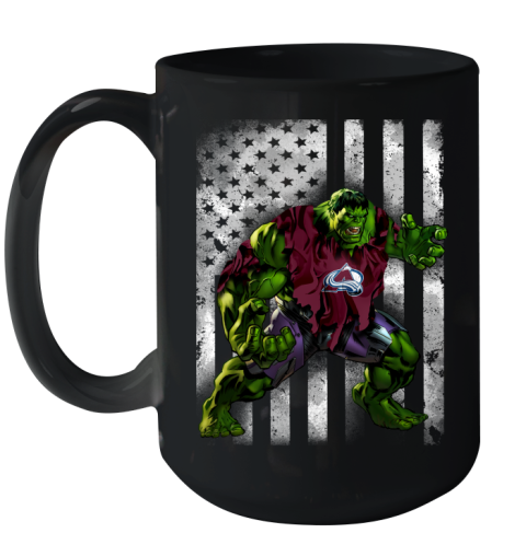 Colorado Avalanche Hulk Marvel Avengers NHL Hockey American Flag Ceramic Mug 15oz