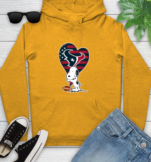 Houston Texans NFL Football The Peanuts Movie Adorable Snoopy Youth Hoodie 3