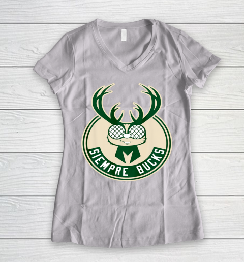 Bucks Championship NBA tshirt Siempre Bucks Women's V-Neck T-Shirt