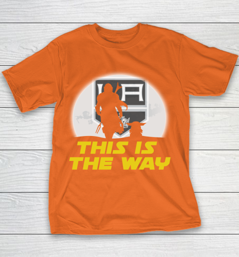 Los Angeles Kings NHL Ice Hockey Star Wars Yoda And Mandalorian This Is The Way Youth T-Shirt 4