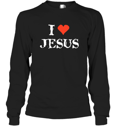 White Logo I Love Jesus Long Sleeve T-Shirt
