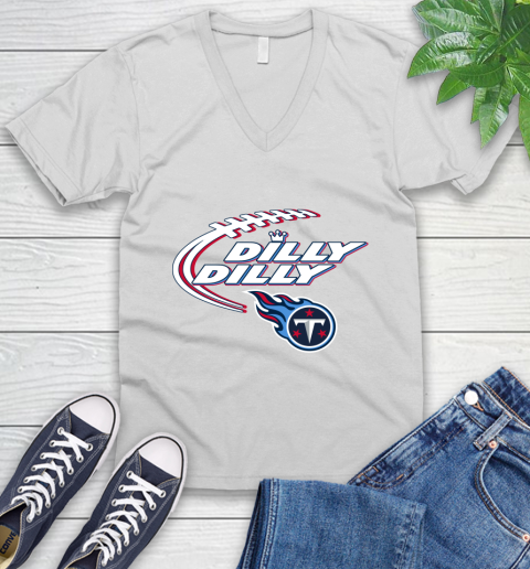 NFL Tennessee Titans Dilly Dilly Football Sports V-Neck T-Shirt