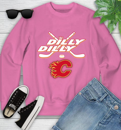 NHL Calgary Flames Dilly Dilly Hockey Sports Youth Sweatshirt 7