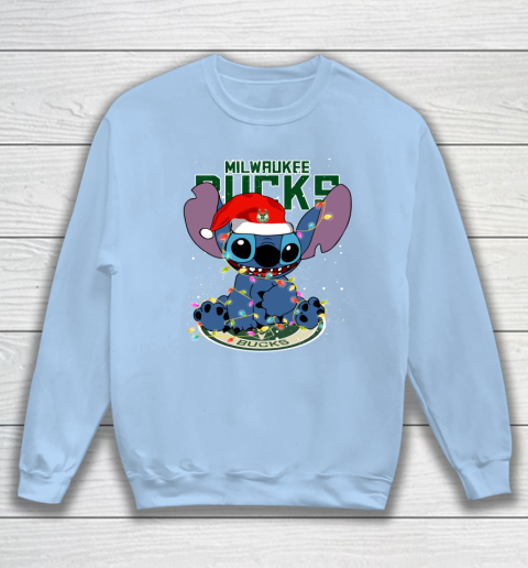 Milwaukee Bucks NBA noel stitch Basketball Christmas Sweatshirt 4