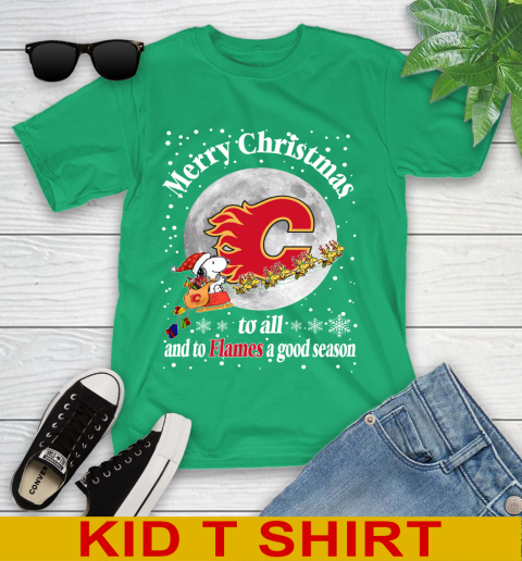 Calgary Flames Merry Christmas To All And To Flames A Good Season NHL Hockey Sports Youth T-Shirt 7
