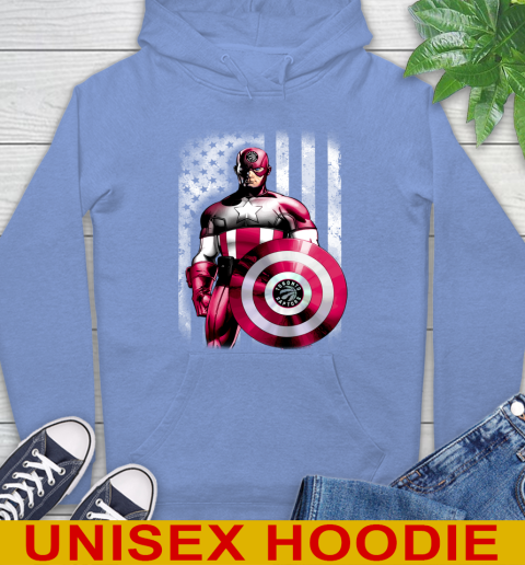 Toronto Raptors NBA Basketball Captain America Marvel Avengers American Flag Shirt Hoodie 11