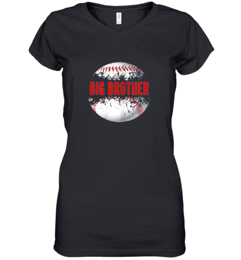 Baseball Softball Lover Ball Big Brother Shirt Father's Day Women's V-Neck T-Shirt