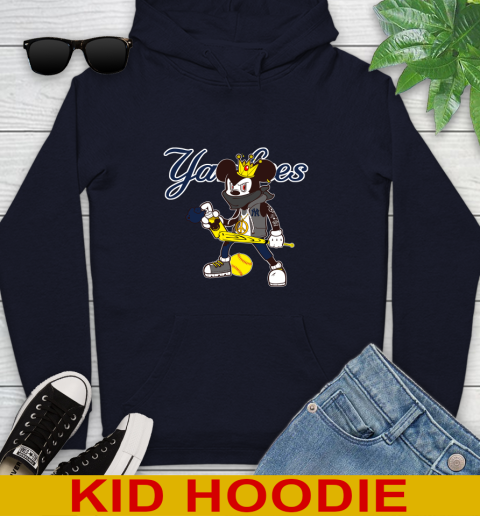 New York Yankees MLB Baseball Mickey Peace Sign Sports Youth Hoodie 4