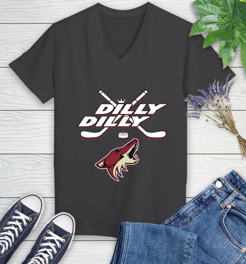 NHL Arizona Coyotes Dilly Dilly Hockey Sports Women's V-Neck T-Shirt 8