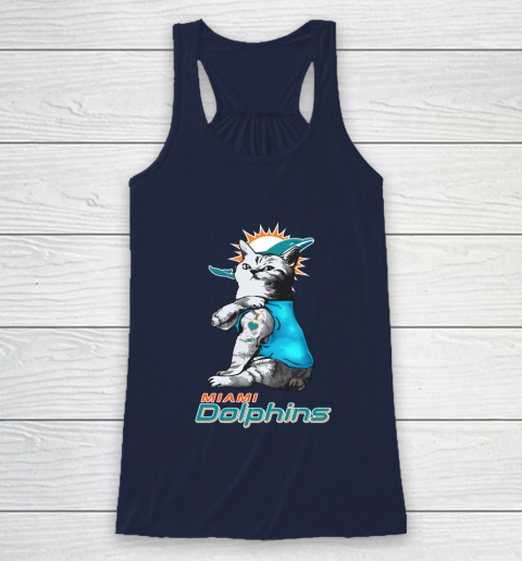NFL Football My Cat Loves Miami Dolphins Racerback Tank 8
