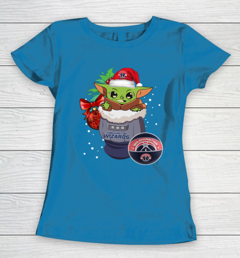 Washington Wizards Christmas Baby Yoda Star Wars Funny Happy NBA Women's T-Shirt 7