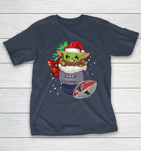 Atlanta Falcons Christmas Baby Yoda Star Wars Funny Happy NFL T-Shirt 5