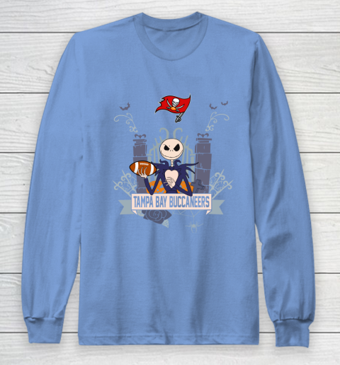 NFL Tampa Bay Buccaneers Football Jack Skellington Halloween Long Sleeve T-Shirt 8