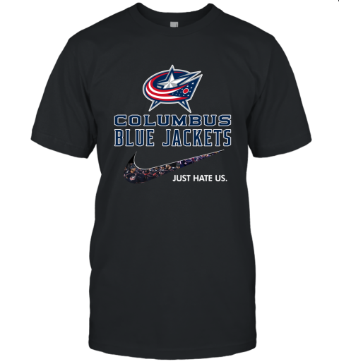NHL Team Columbus Blue Jackets x Nike Just Hate Us Hockey Unisex Jersey Tee