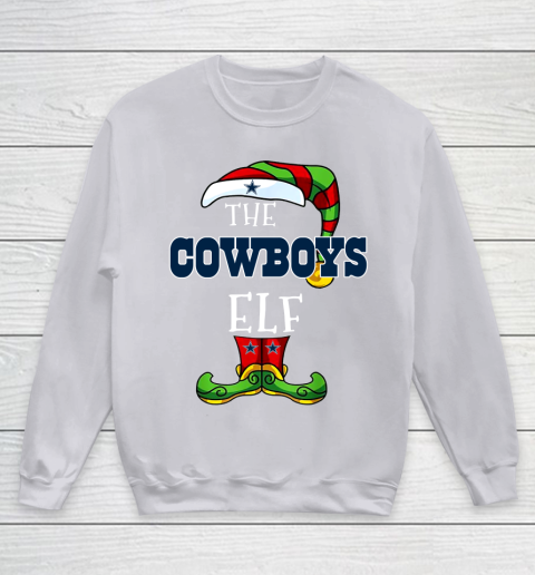 Dallas Cowboys Christmas ELF Funny NFL Youth Sweatshirt 3