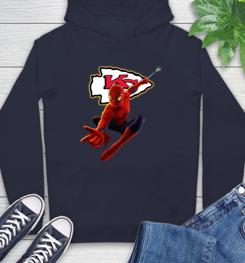 NFL Spider Man Avengers Endgame Football Kansas City Chiefs Hoodie 4