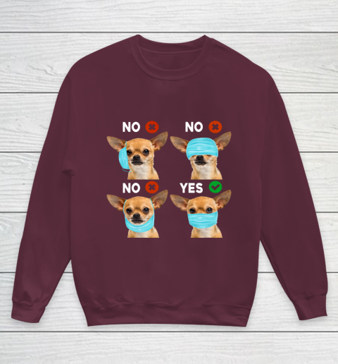 Funny Quarantined Chihuahua Dog How To Wear Mask Gift Youth Sweatshirt 4