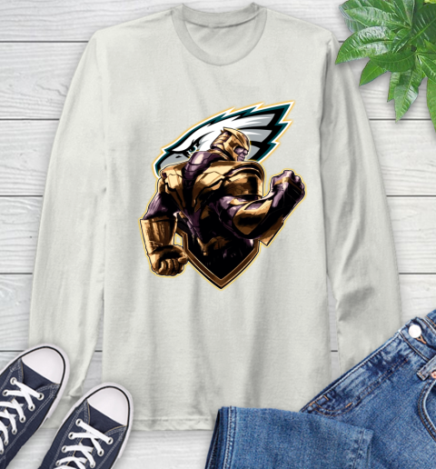 NFL Thanos Avengers Endgame Football Sports Philadelphia Eagles Long Sleeve T-Shirt 12