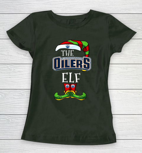 Edmonton Oilers Christmas ELF Funny NHL Women's T-Shirt 4