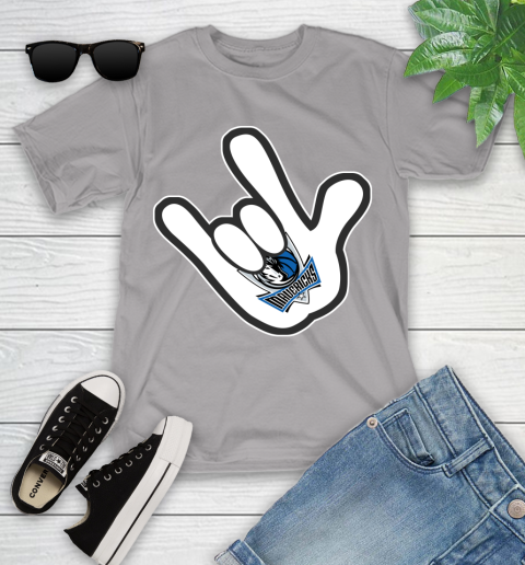 Dallas Mavericks NBA Basketball Mickey Rock Hand Disney Youth T-Shirt 4