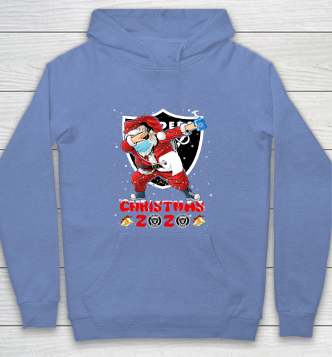 Oakland Raiders Funny Santa Claus Dabbing Christmas 2020 NFL Youth Hoodie 8