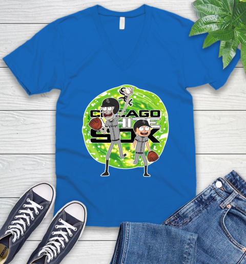 MLB Chicago White Sox Rick And Morty Baseball Sports V-Neck T-Shirt 6